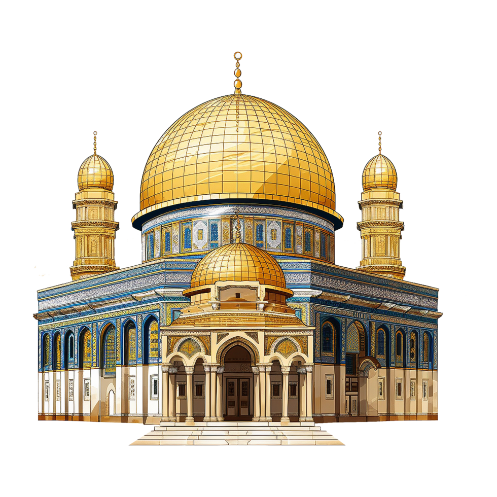 AI generated Dome of the rock mosque isolated on transparent background png
