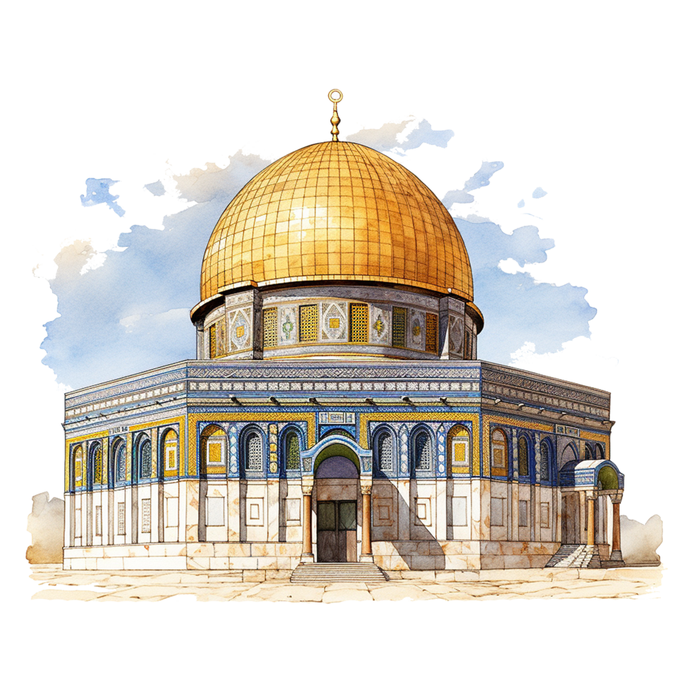 AI generated Dome of the rock mosque isolated on transparent background png