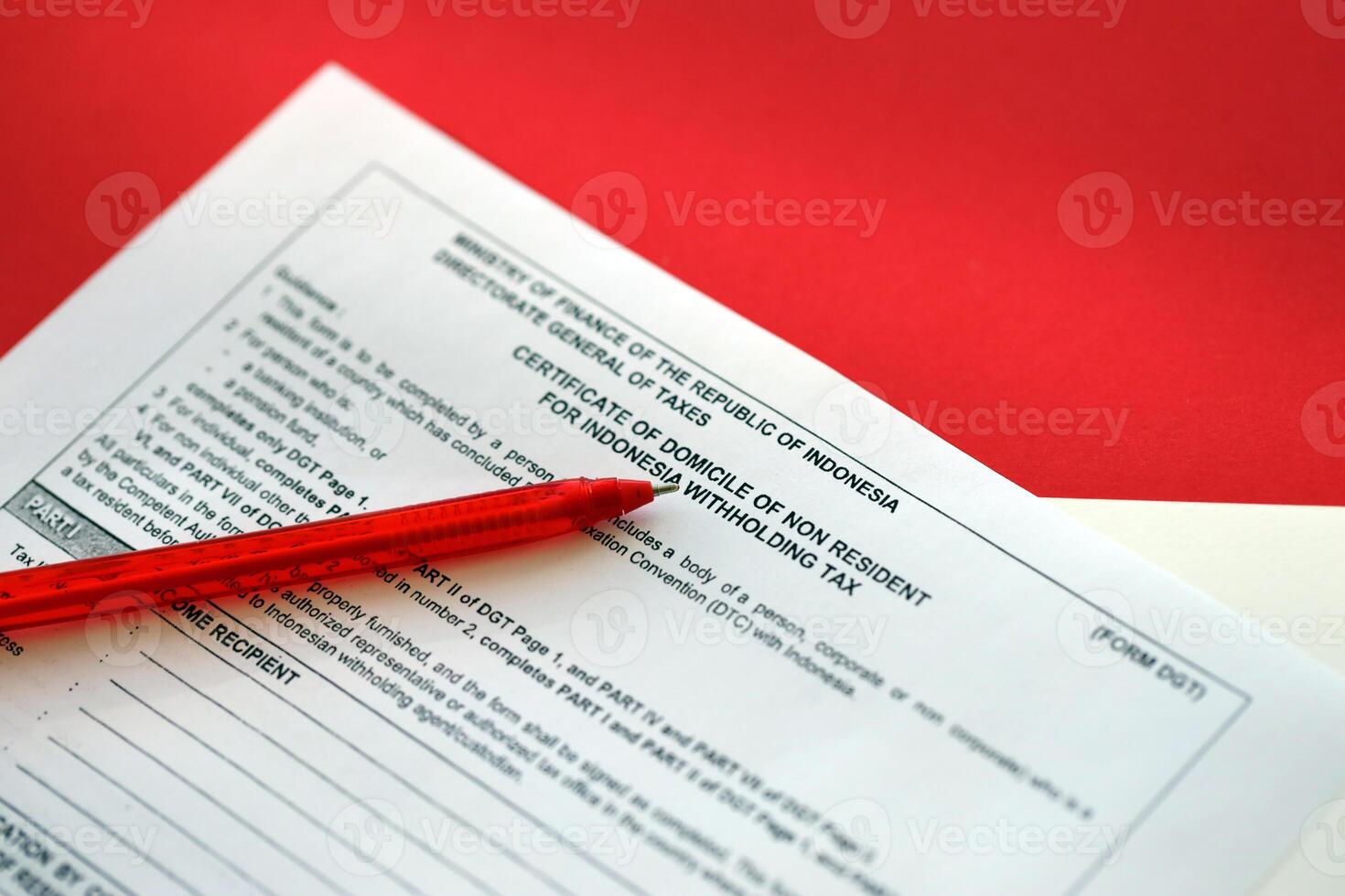 Indonesian tax form DGT certificate of domicile of non resident for indonesia withholding tax photo