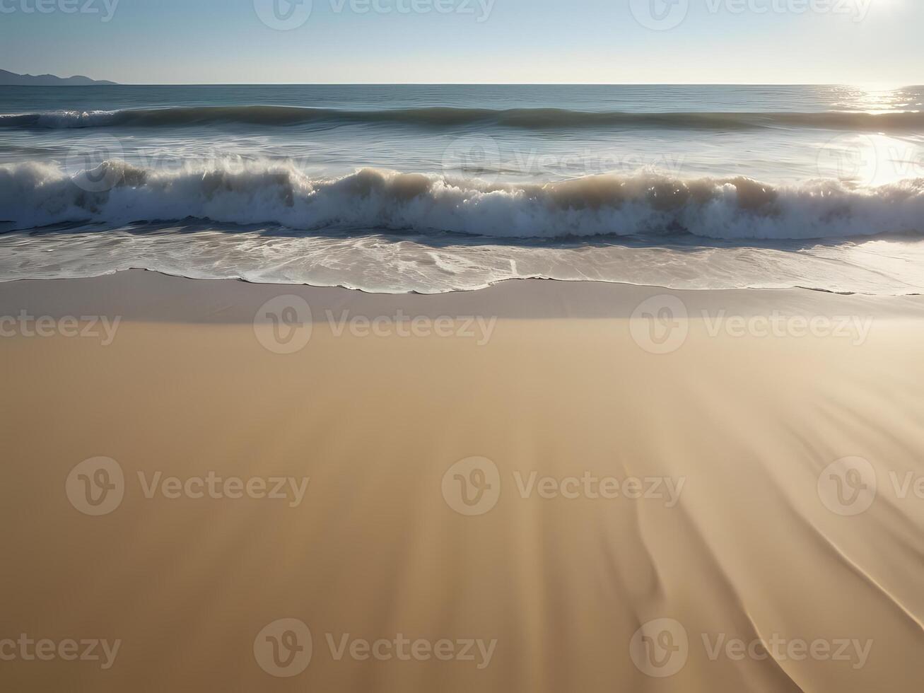 AI generated a beach with waves and sand photo
