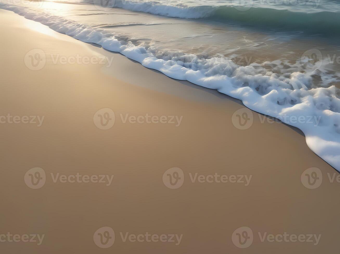 AI generated a beach with waves and sand photo
