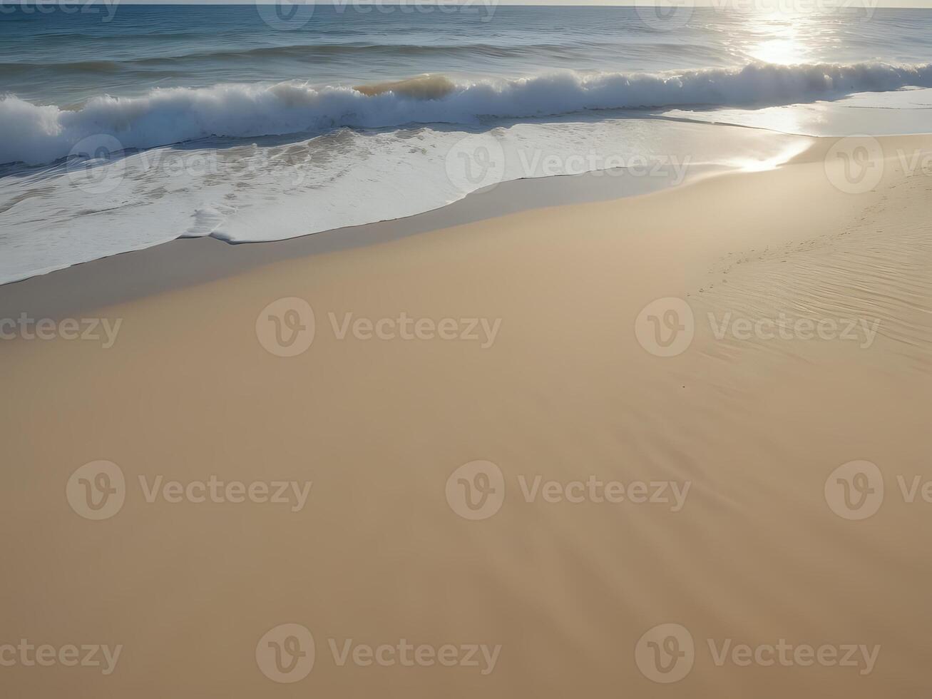 AI generated a beach with waves and sand photo