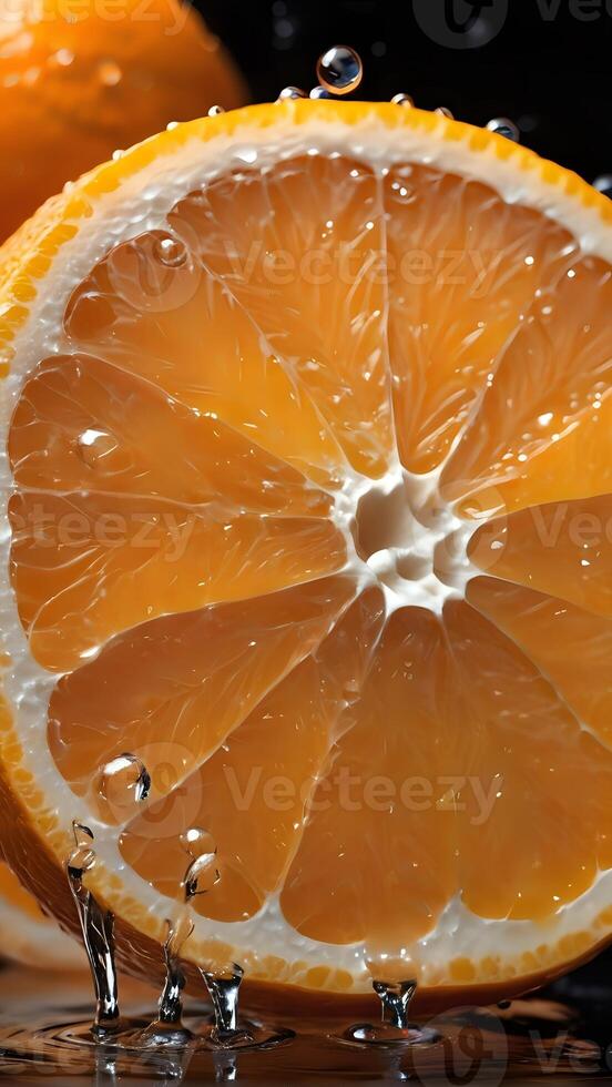 AI generated orange slice splash photo