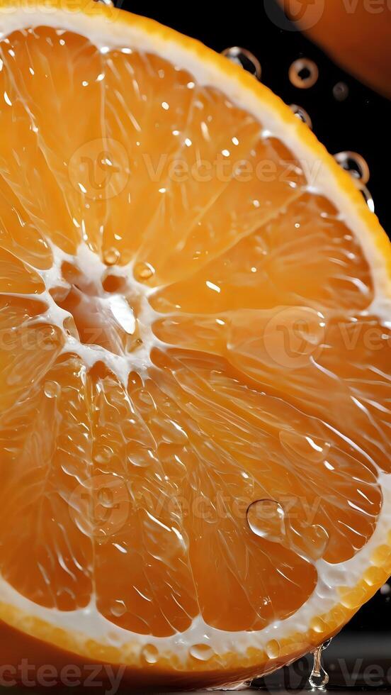 AI generated orange slice splash photo