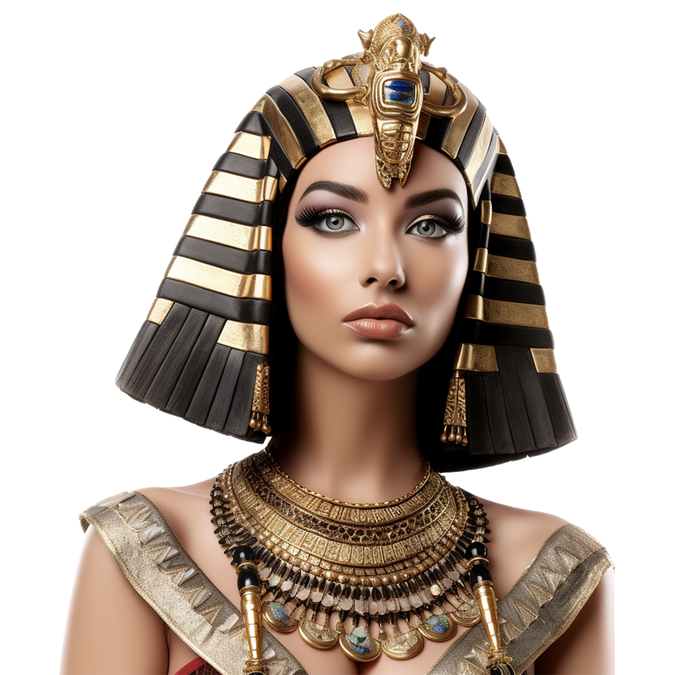 ai généré égyptien pharaon déesse Cléopâtre isolé sur transparent Contexte png