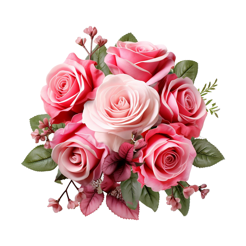 AI generated Rose flower 3d render isolated on transparent background png