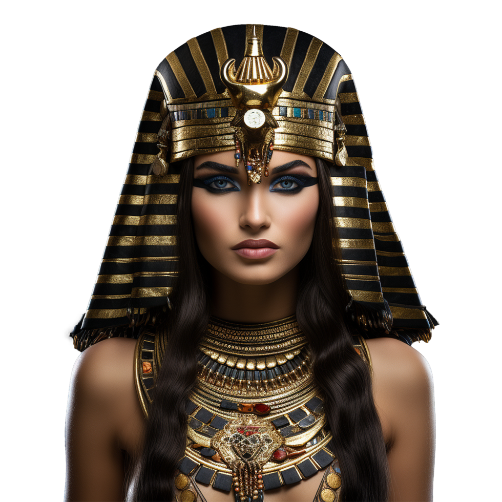 ai généré égyptien pharaon déesse Cléopâtre isolé sur transparent Contexte png