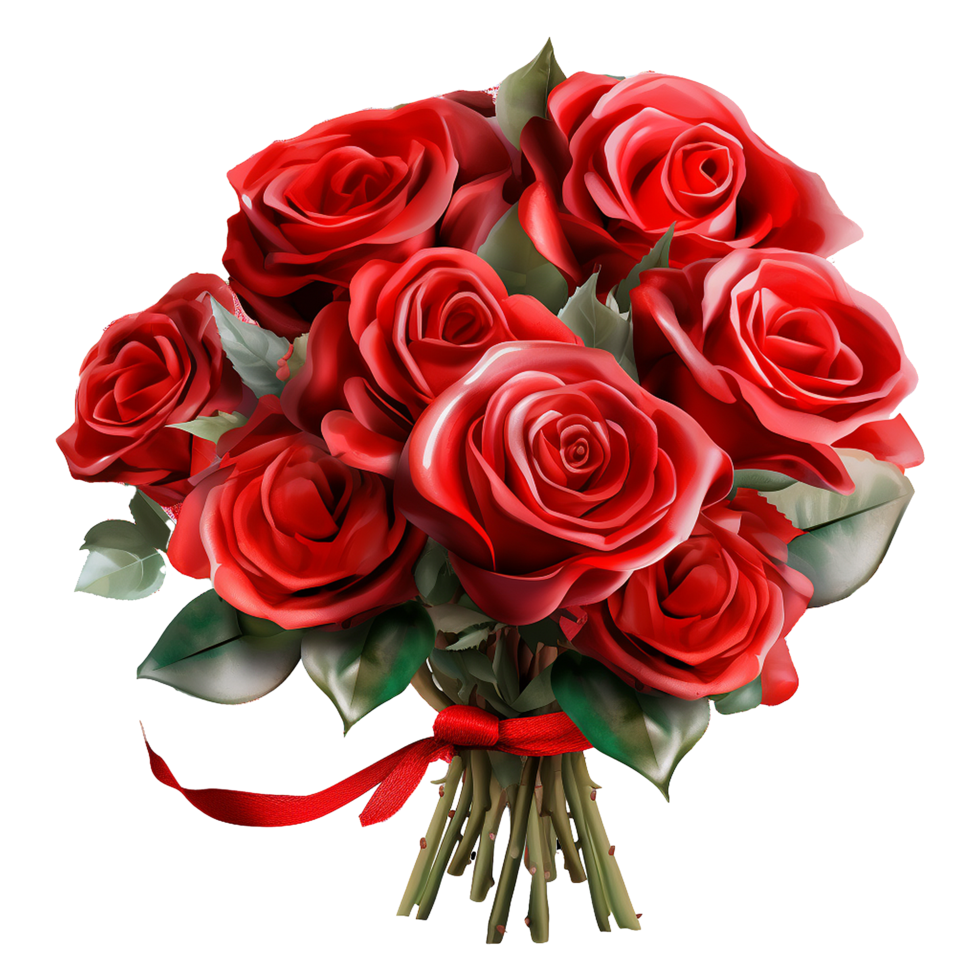 AI generated Rose flower 3d render isolated on transparent background png