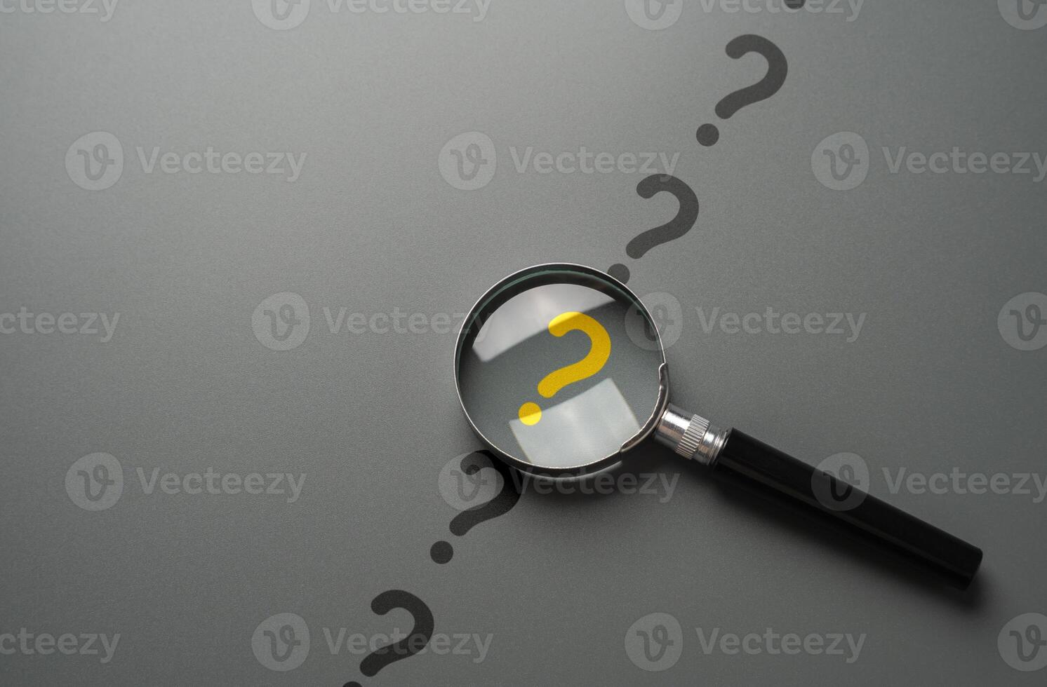 Magnifying glass and yellow question mark. FAQ. Solving mysteries, uncovering hidden truths. Curiosity, inquiry, uncertainty. Search for answers, clarity understanding. Quest for knowledge solutions photo