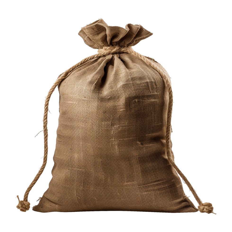 AI generated Burlap sack isolated on transparent background png