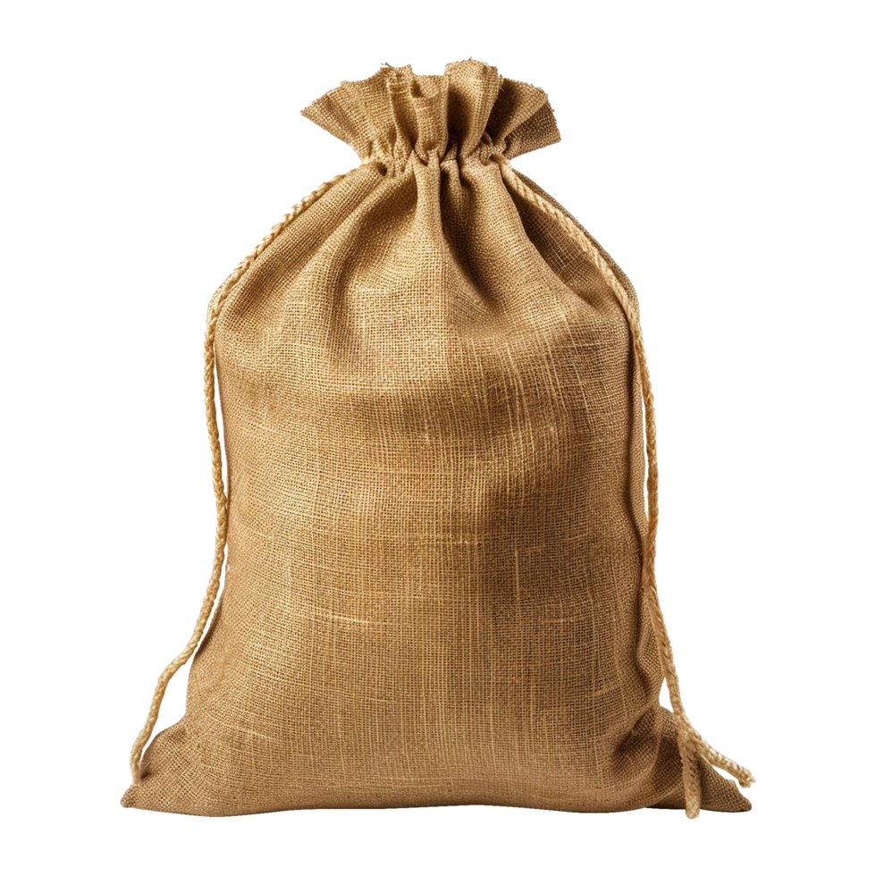 AI generated Burlap sack isolated on transparent background png