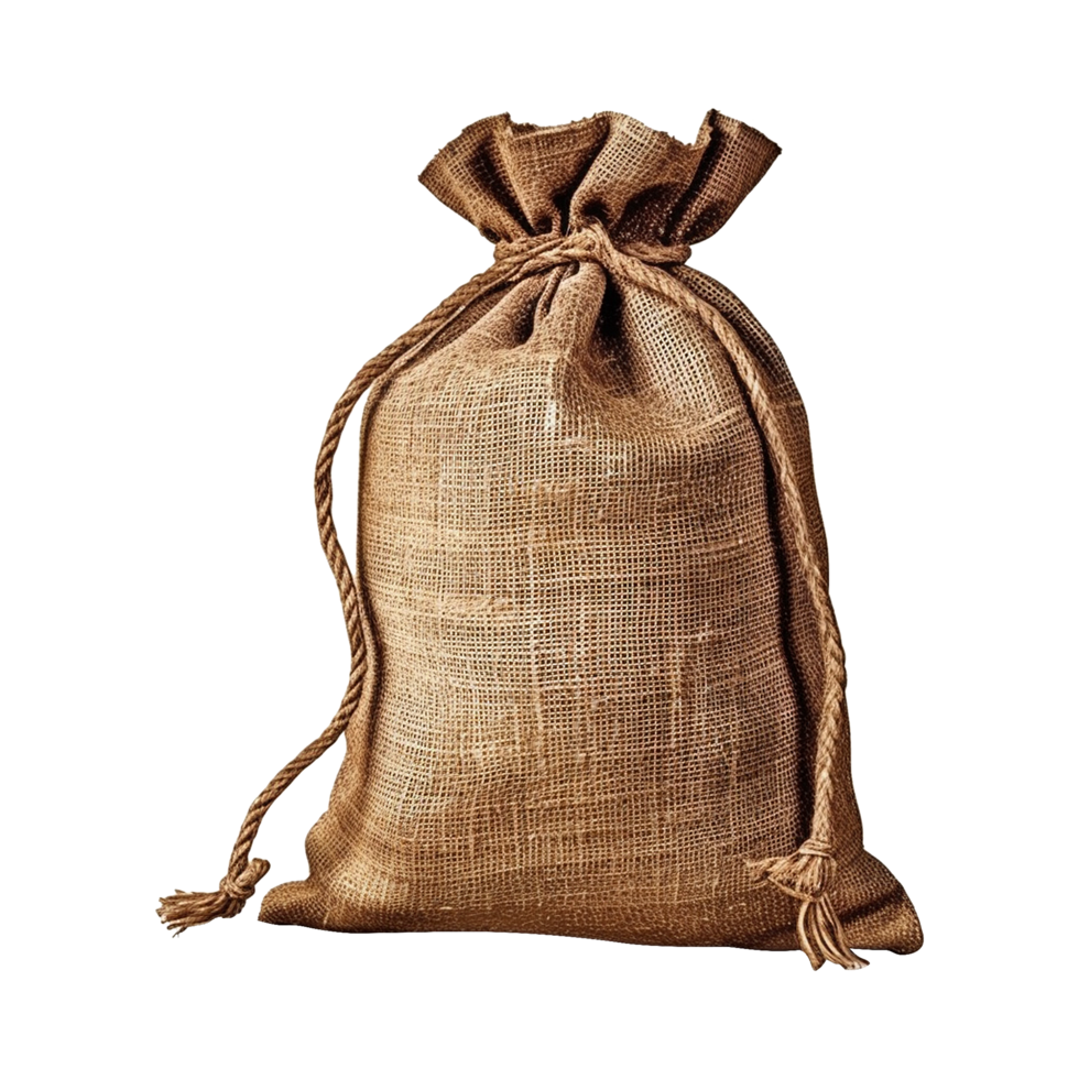 AI generated Burlap sack isolated on transparent background png