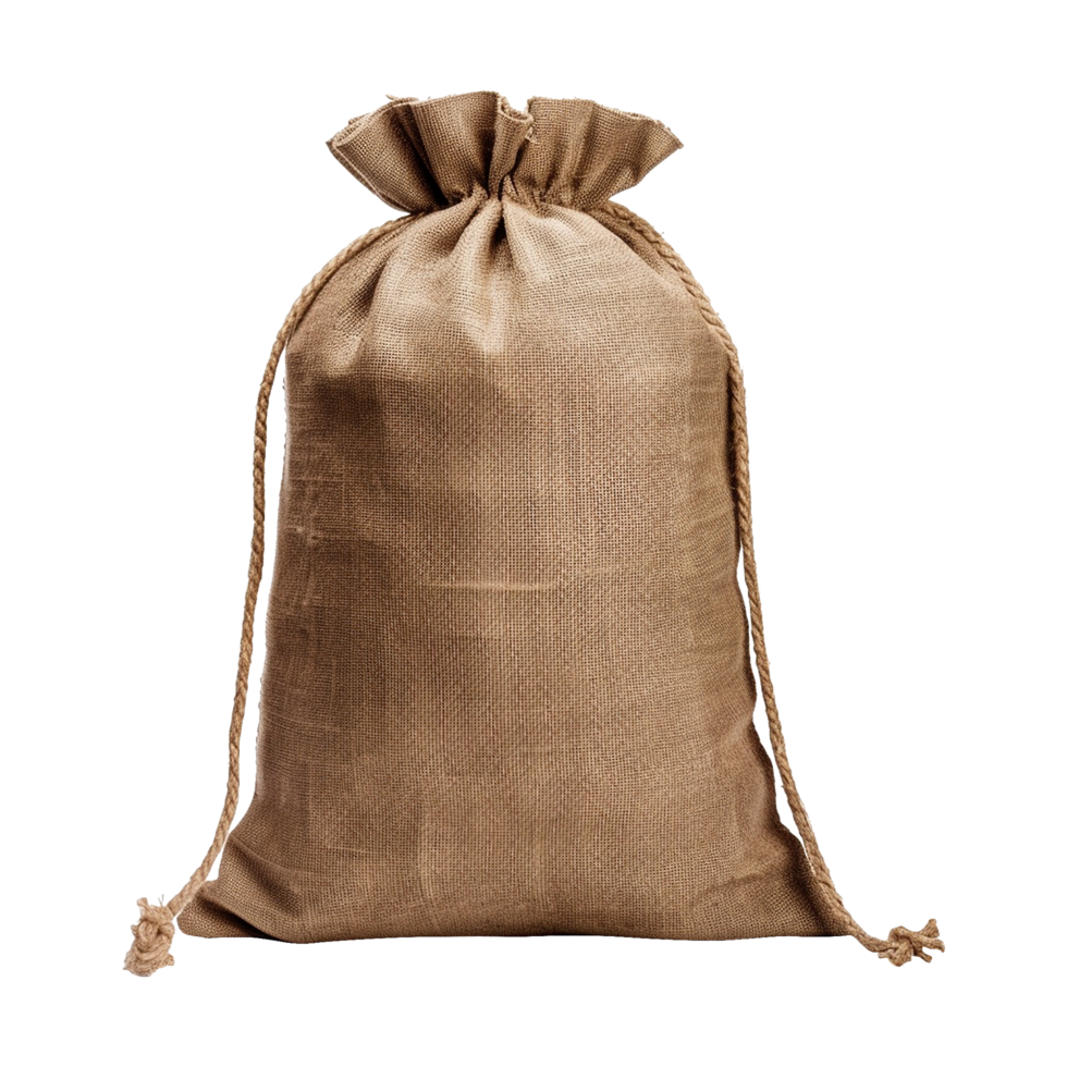 AI generated Burlap sack isolated on transparent background png
