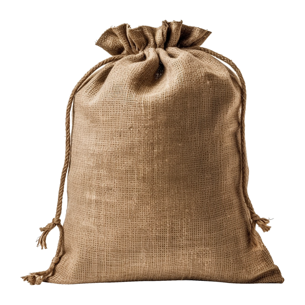 AI generated Burlap sack isolated on transparent background png