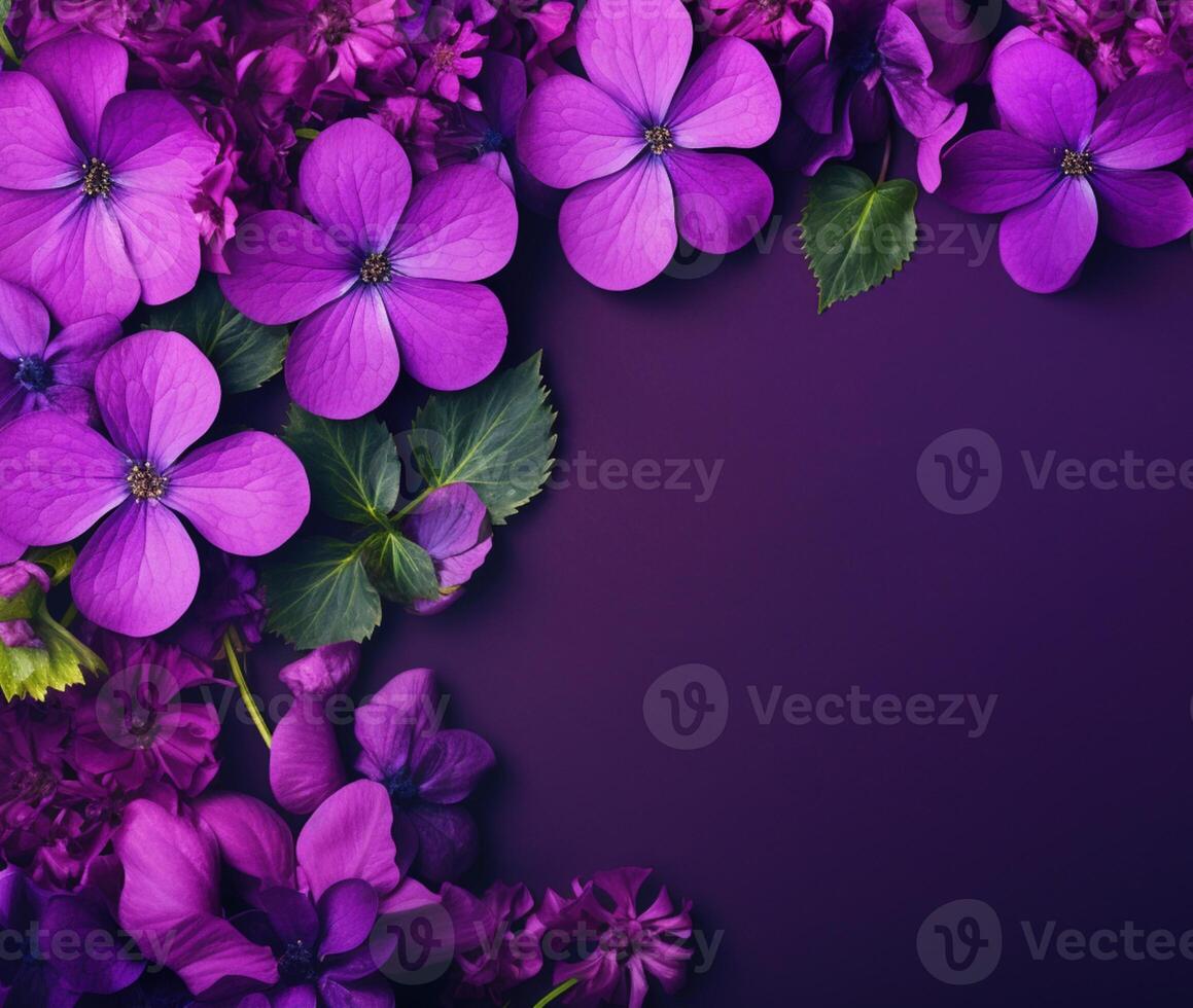 AI generated Flowers with Text Space photo