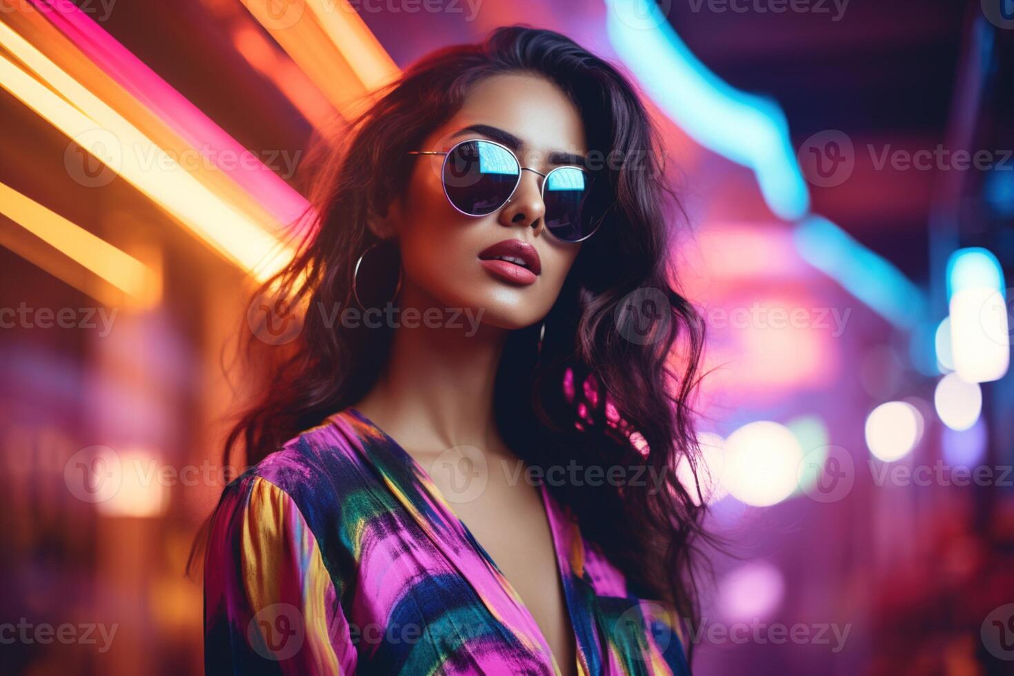 AI generated South Asian Girl Wearing Sunglasses photo