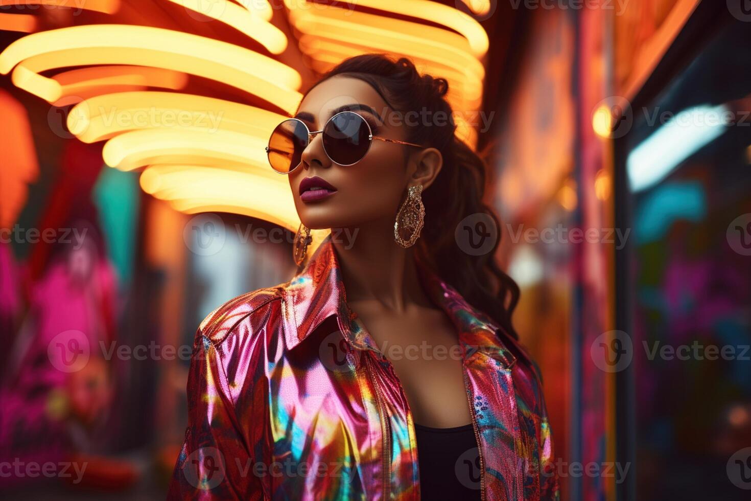 AI generated South Asian Girl Wearing Sunglasses photo