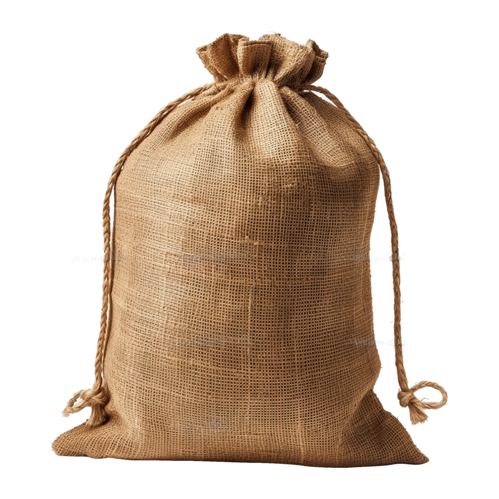 AI generated Burlap sack isolated on transparent background png