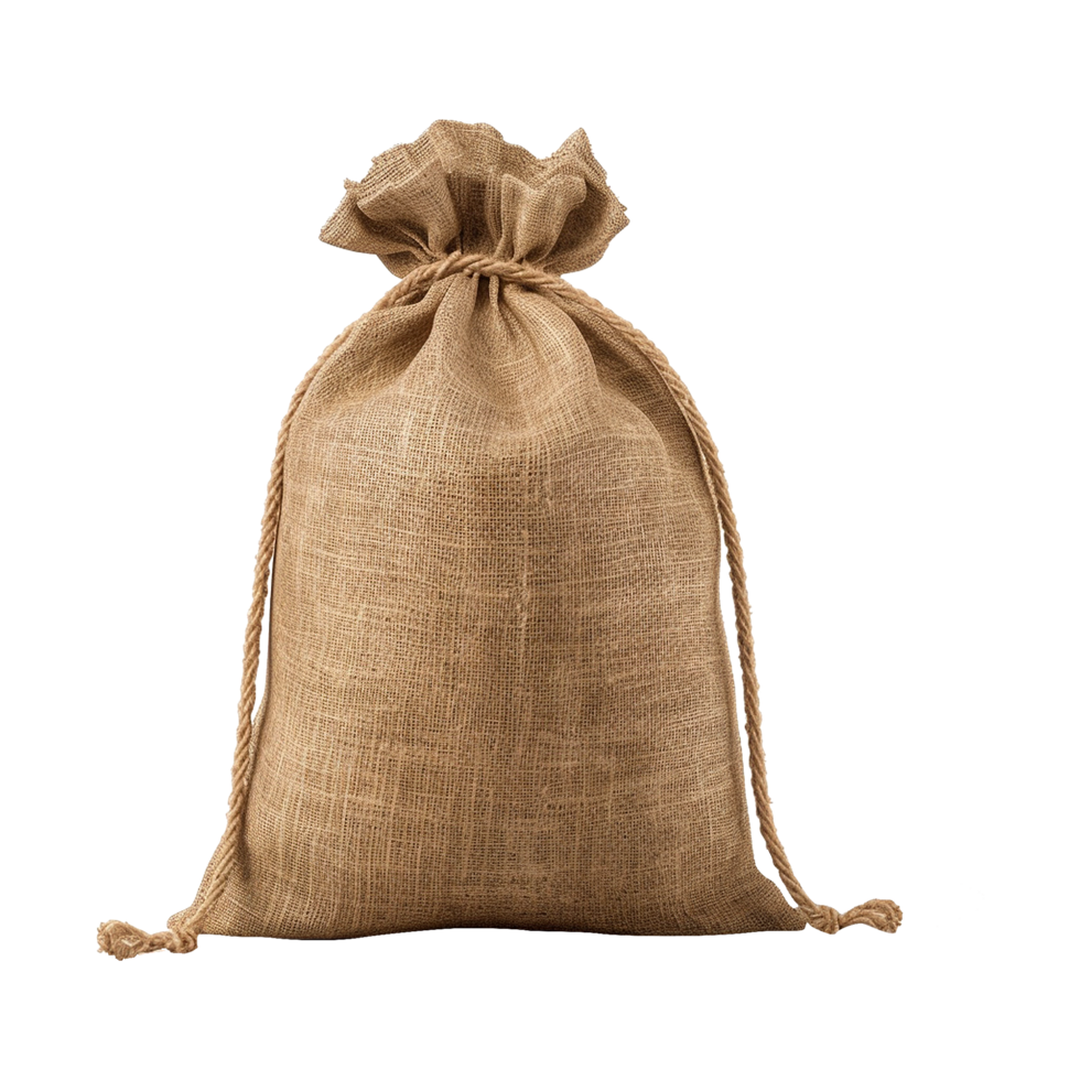 AI generated Burlap sack isolated on transparent background png