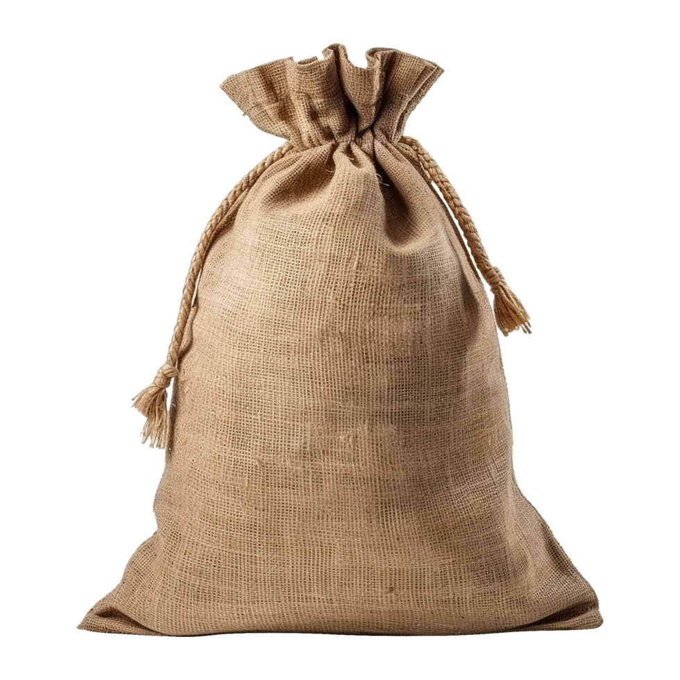 AI generated Burlap sack isolated on transparent background png