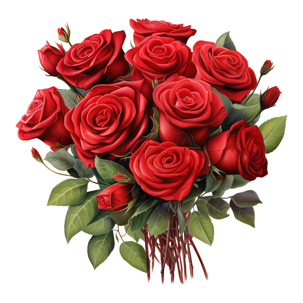 AI generated Rose flower 3d render isolated on transparent background png