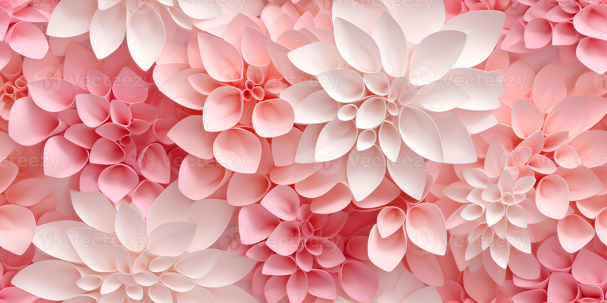 AI generated Cute pink paper flower background photo