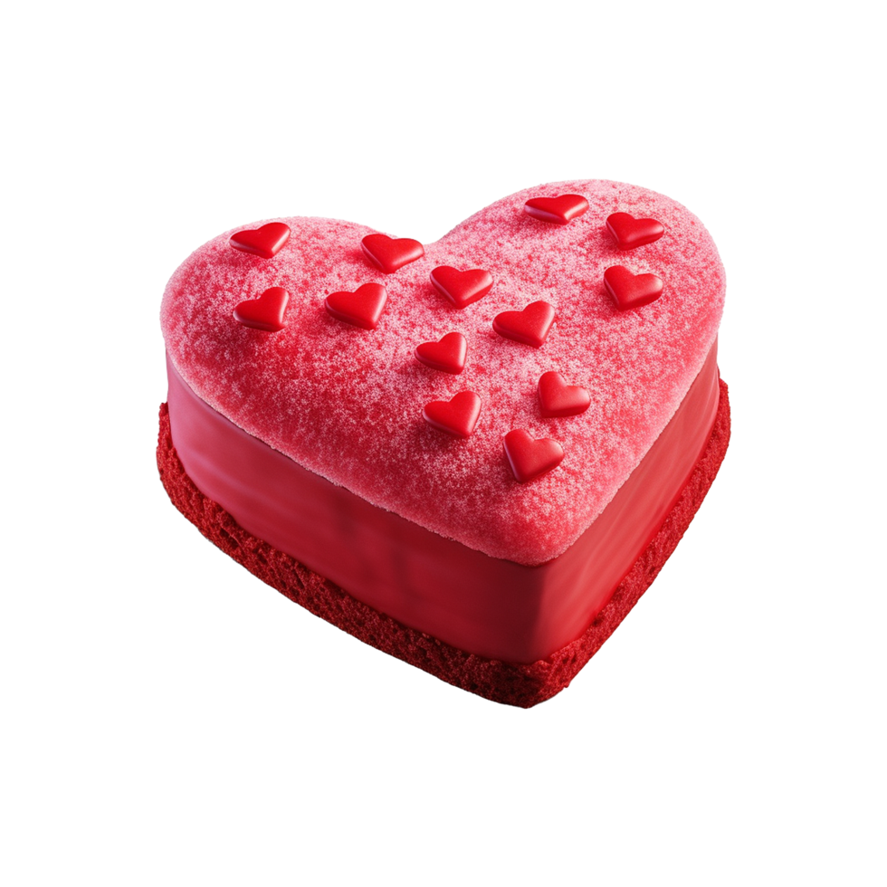 AI generated Heart shaped cake isolated on transparent background png