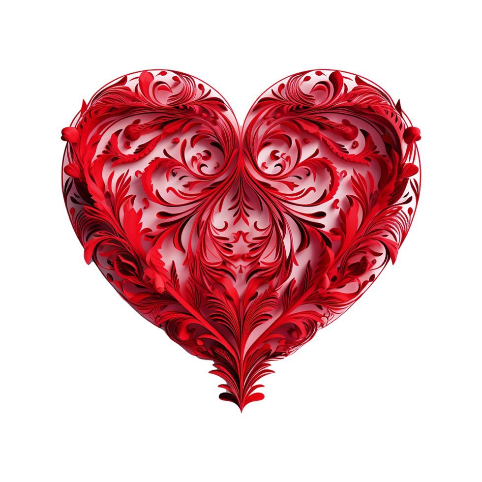 AI generated Red heart shape isolated on transparent background png