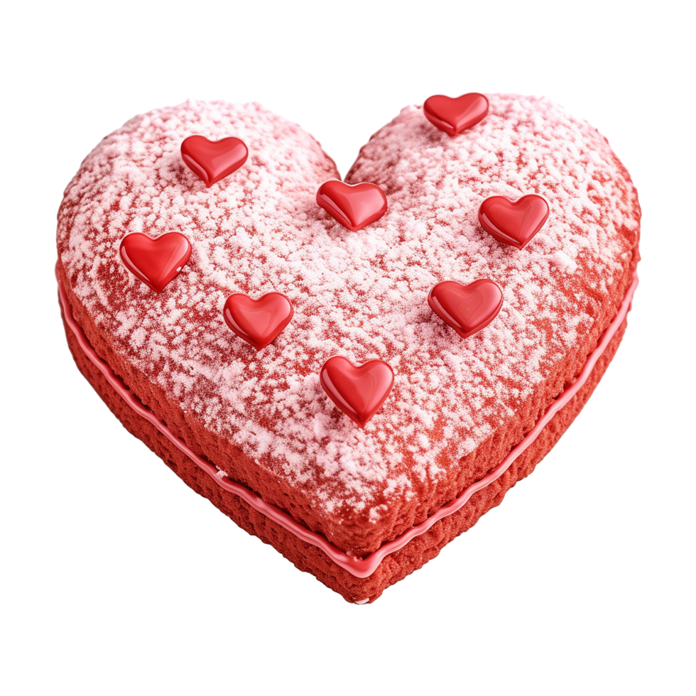AI generated Heart shaped cake isolated on transparent background png