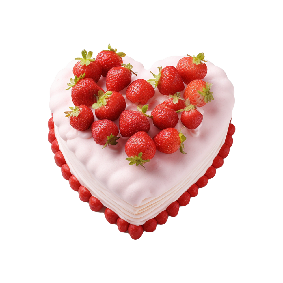 AI generated Heart shaped cake isolated on transparent background png