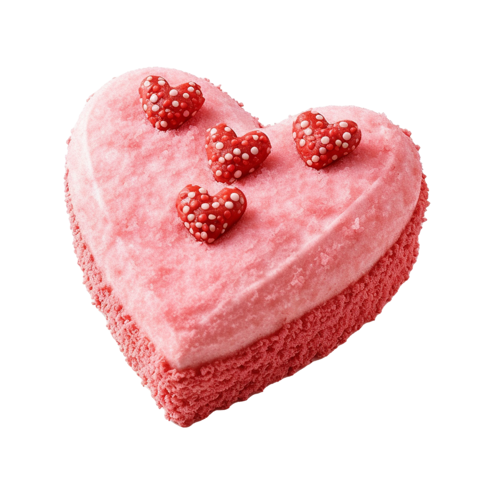 AI generated Heart shaped cake isolated on transparent background png