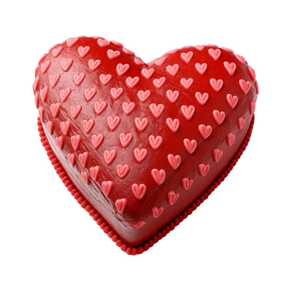 AI generated Heart shaped cake isolated on transparent background png
