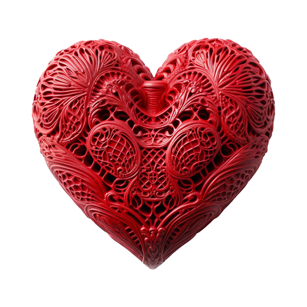 AI generated Red heart shape isolated on transparent background png