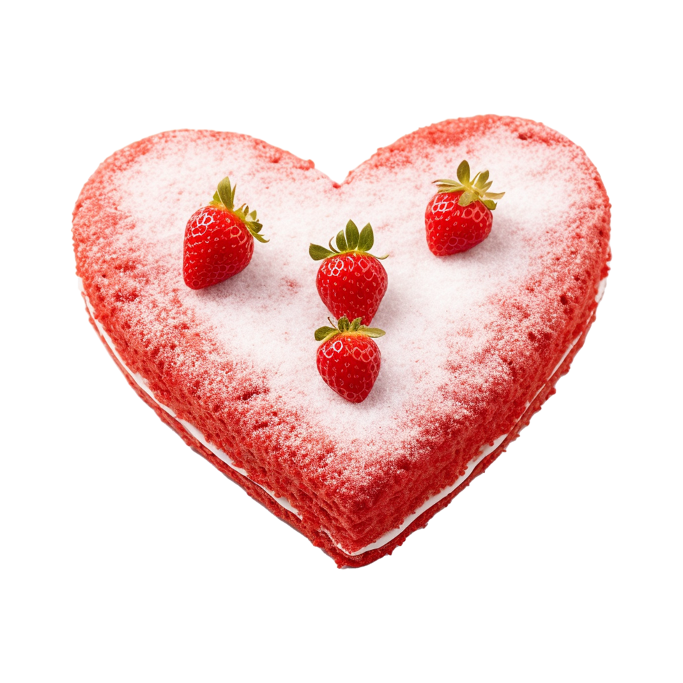 AI generated Heart shaped cake isolated on transparent background png