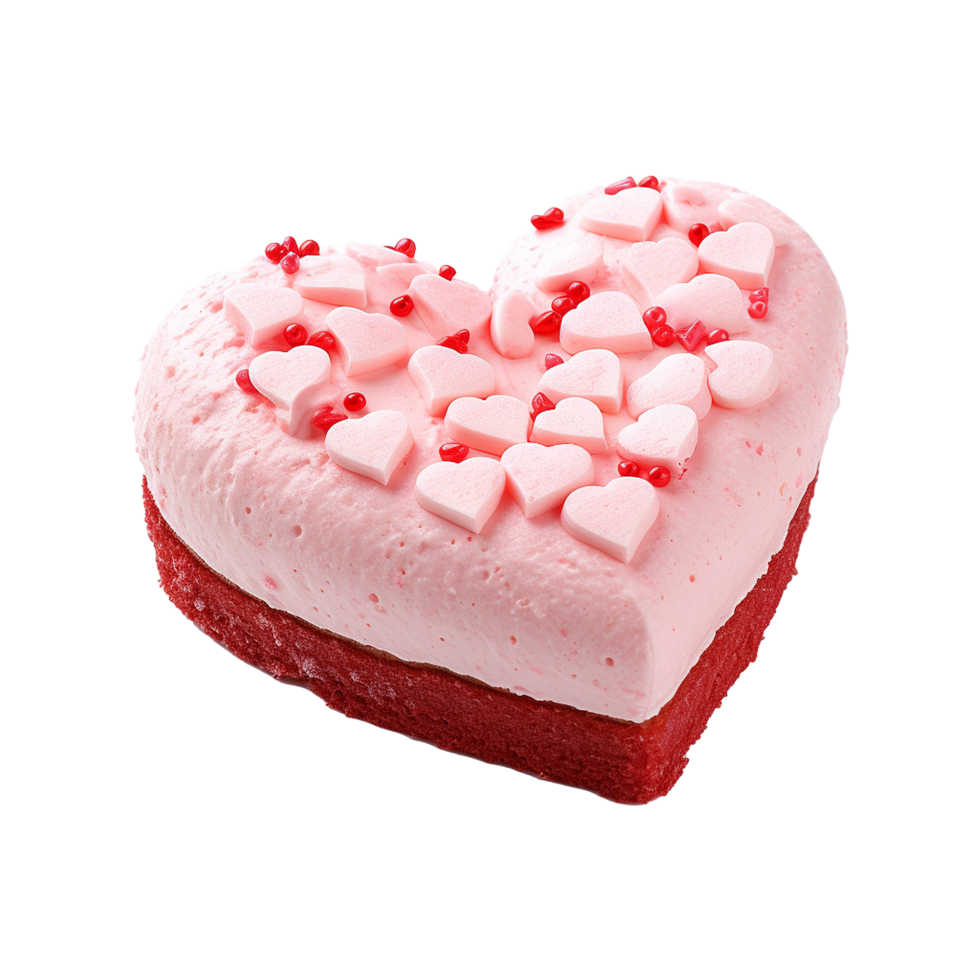 AI generated Heart shaped cake isolated on transparent background png