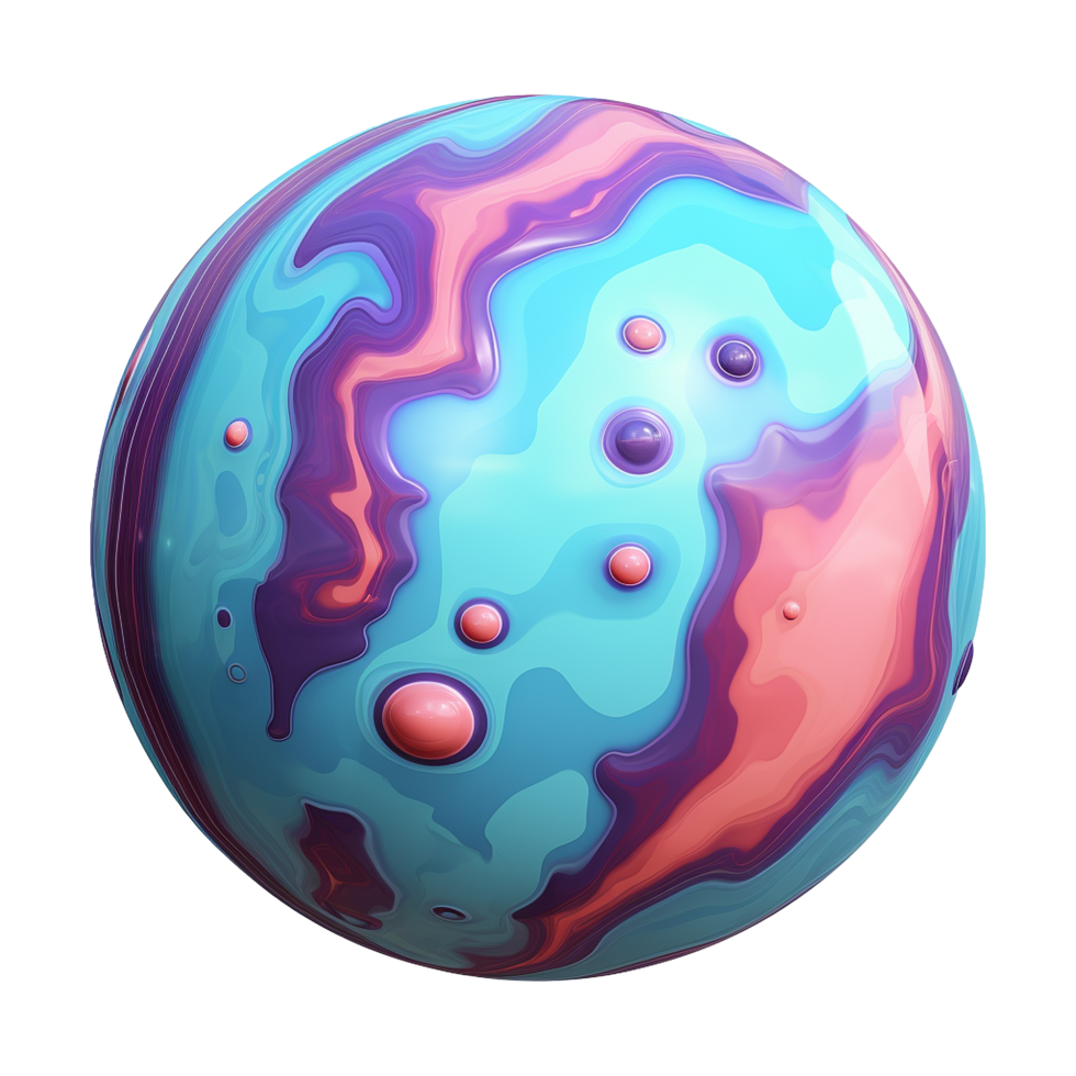 AI generated Fictional 3d cartoon planets isolated on transparent background png