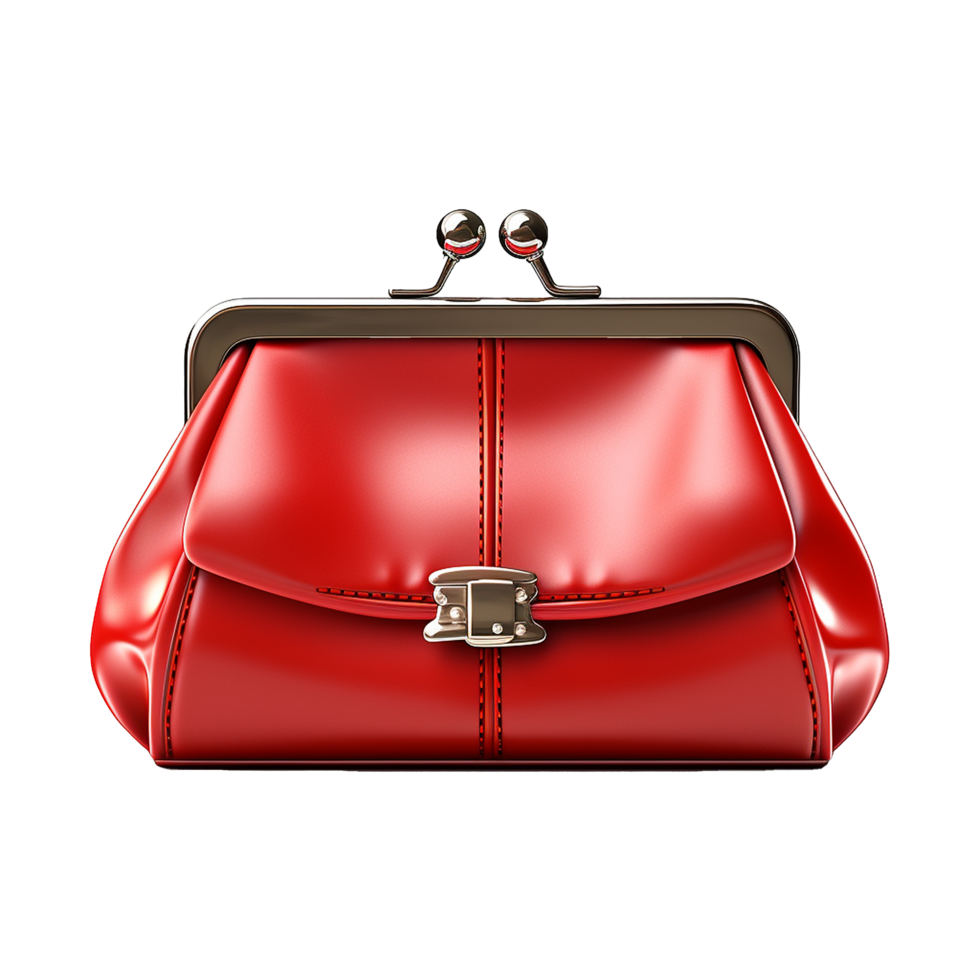 AI generated Red Purse isolated on transparent background 37927328 PNG