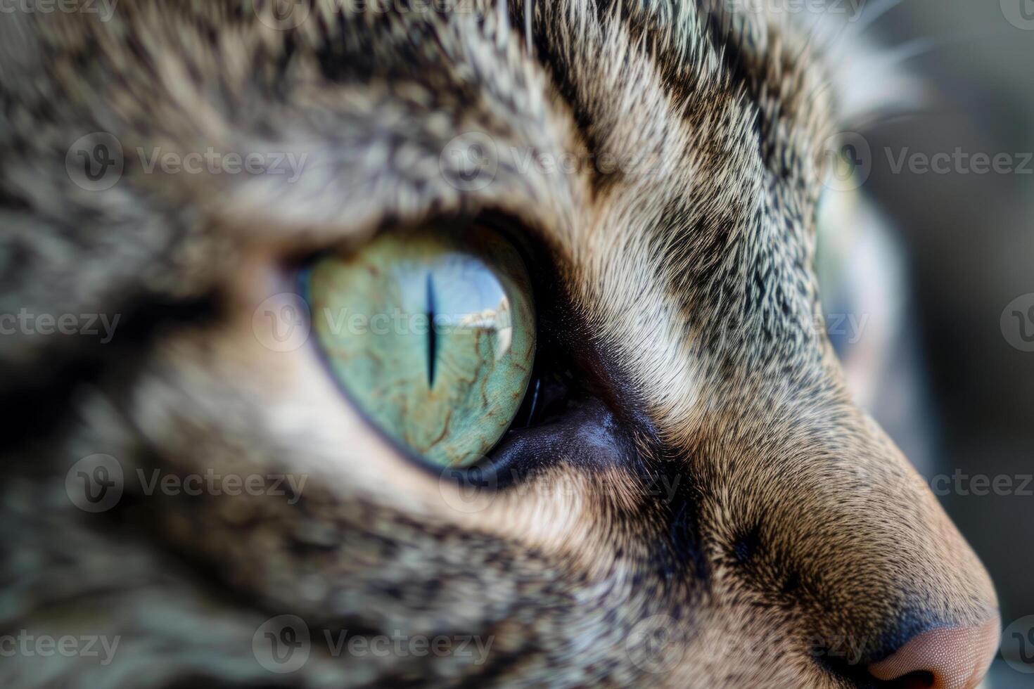 AI generated Macro shot of cat's eyes. Cute pet. Generative AI photo