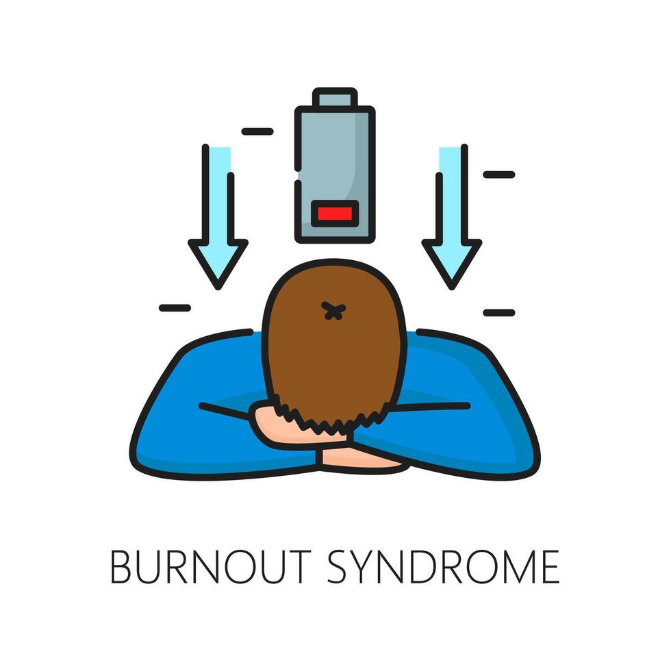 Burnout syndrome psychological disorder icon vector