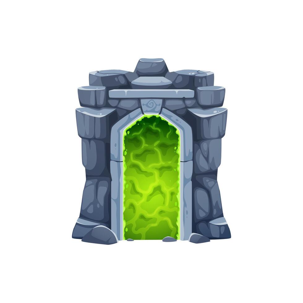 Fantasy game cartoon magic portal door or gate vector