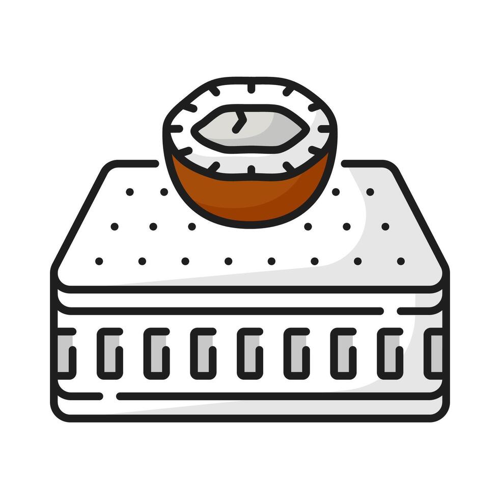 Coconut orthopedic mattress with memory layers vector