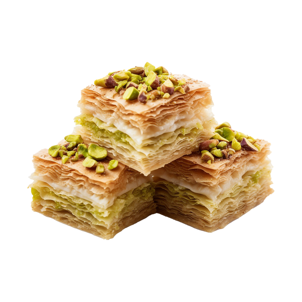 AI generated Baklavas on transparency background png