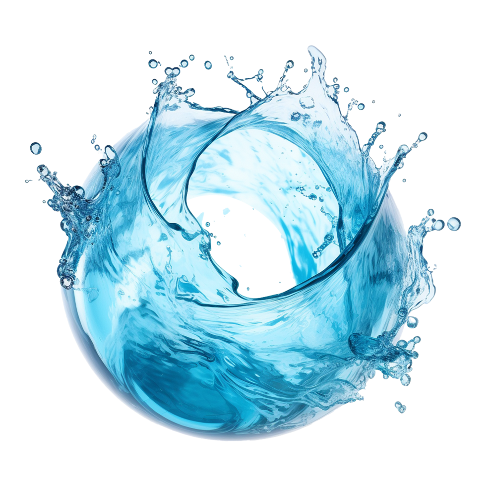 AI generated Rounder water splash over transparent background png