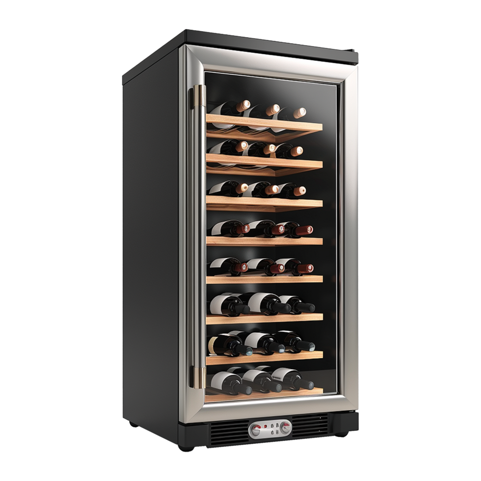 AI generated Wine fridge cooler isolated on transparent background
