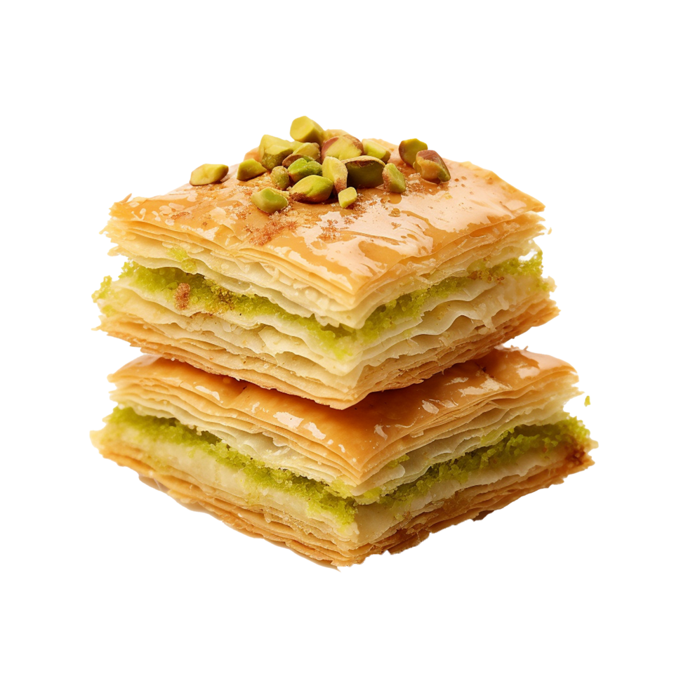 AI generated Baklavas on transparency background png