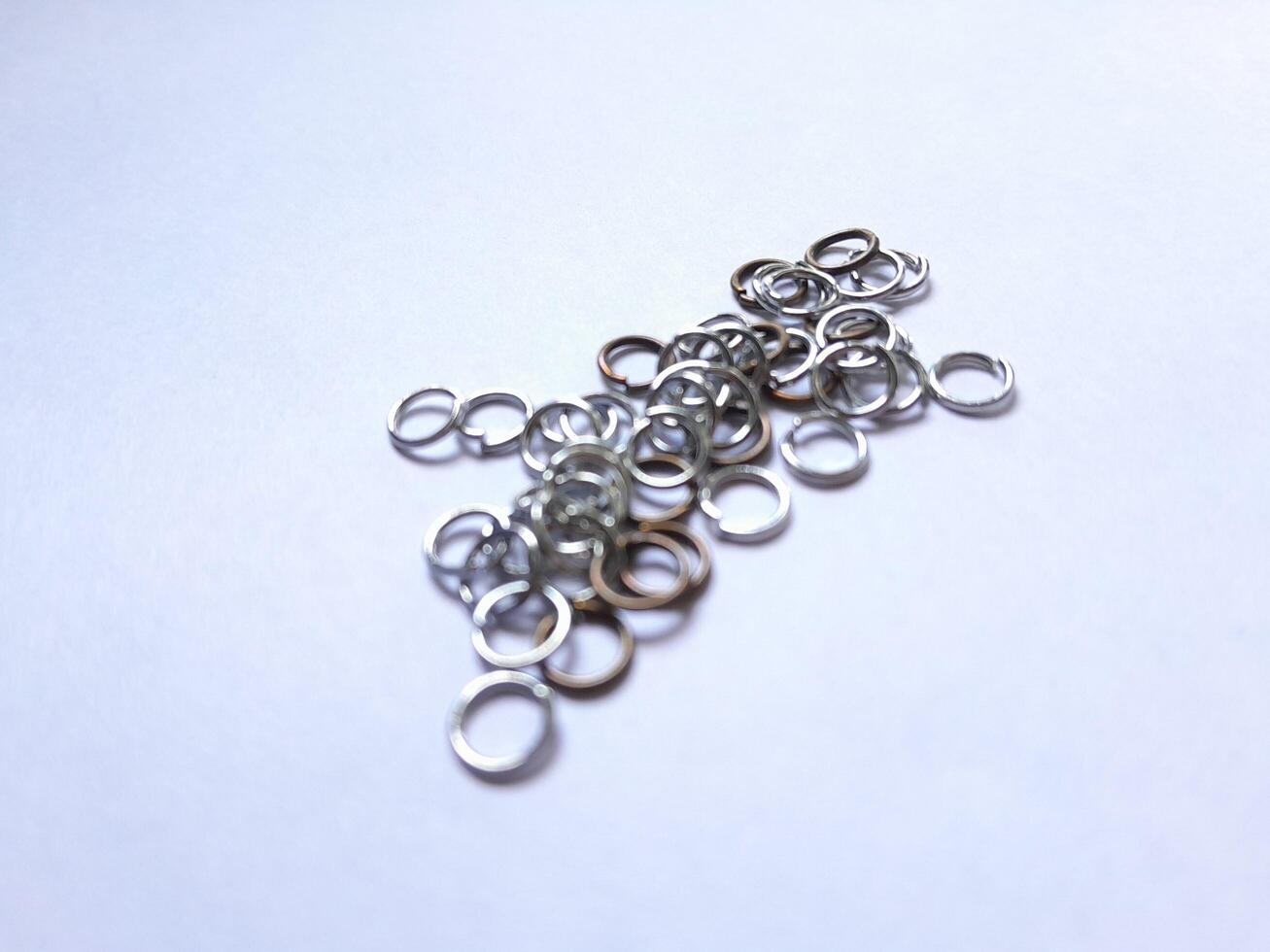 Photos of lots of small iron rings. This photo is perfect for calendars, advertisements, banners, posters