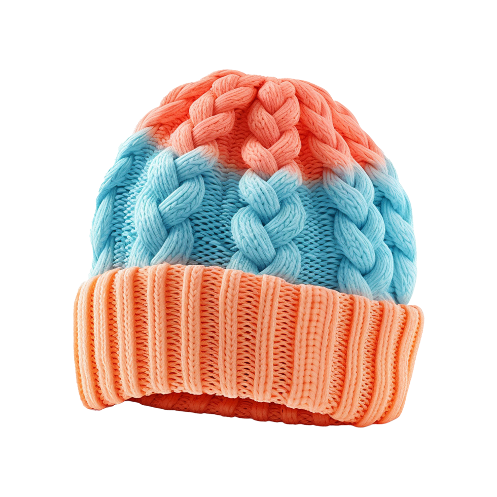 AI generated Knitted hat color isolated on transparent background png