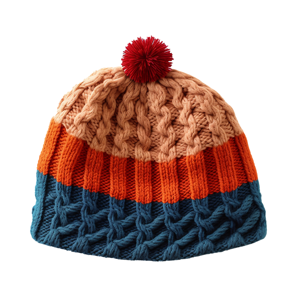 AI generated Knitted hat color isolated on transparent background png