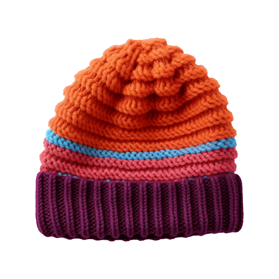 AI generated Knitted hat color isolated on transparent background png