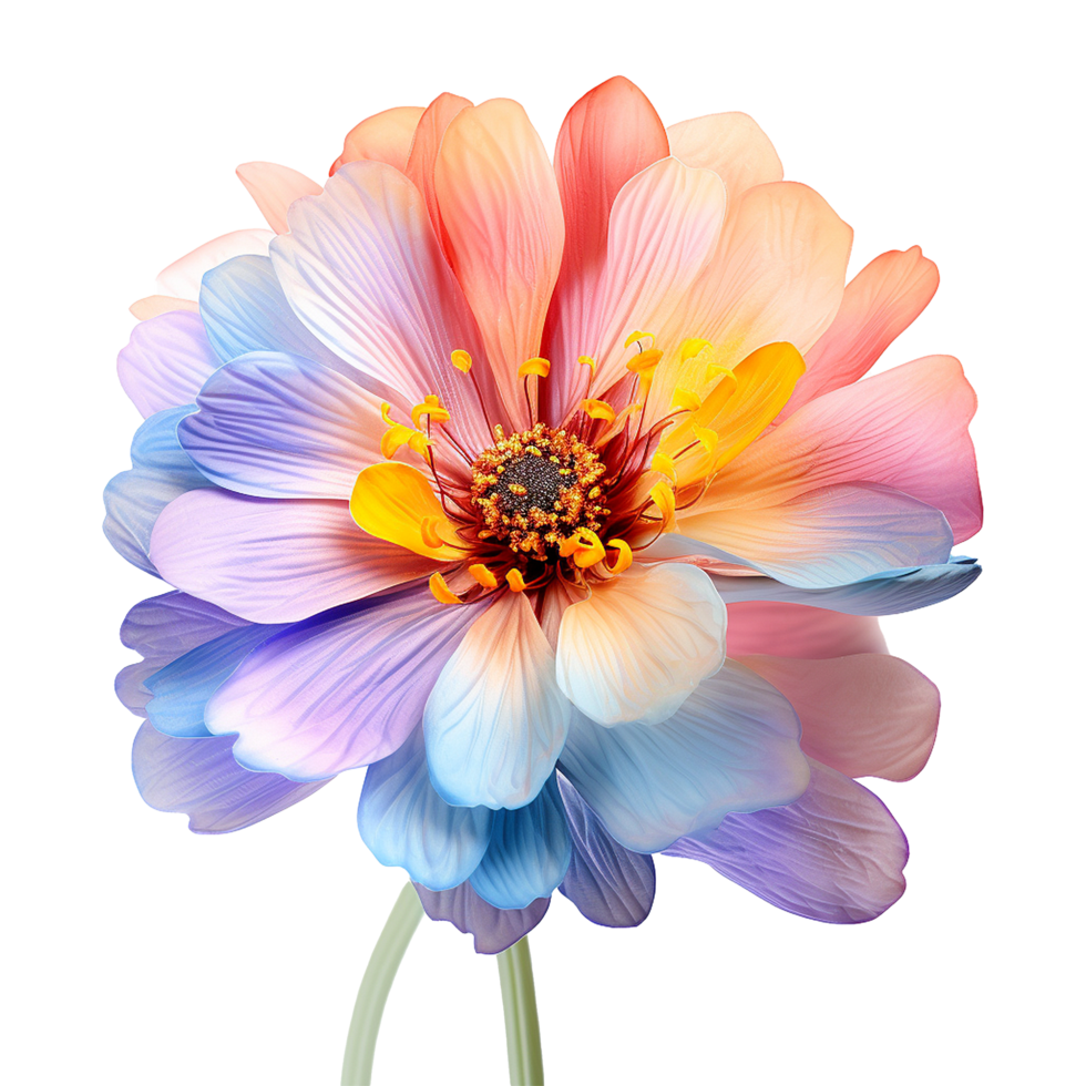 AI generated Colorful flower isolated on transparent background png